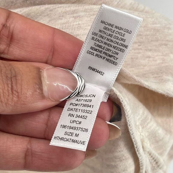 Cuddl Duds Women’s Creme Cotton Classic Elbow Sleeve Knit Top Medium - Picture 10 of 11